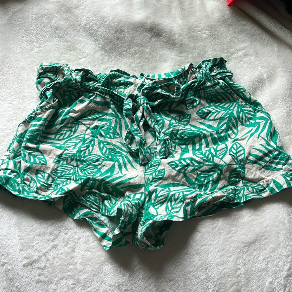 Vibrant Green Tie Shorts